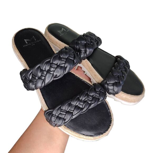 Marc Fisher Jaimiee Leather Braided Strappy Platform Sandals - Picture 1 of 10